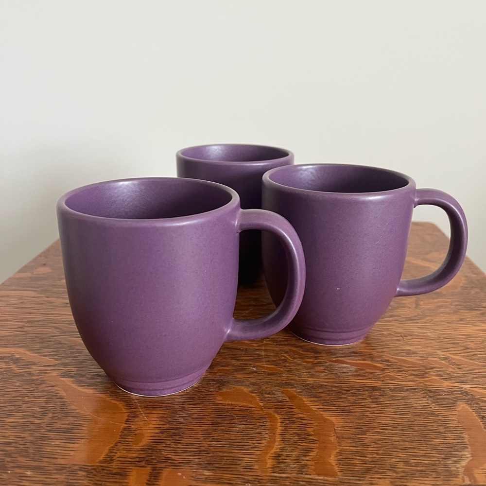 Pfaltzgraff Terrace Plum coffee mugs x 3